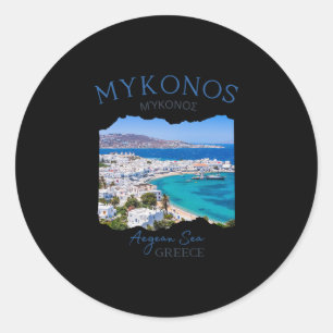 Griekse eiland Mykonos Griekenland Vakantie Famili Ronde Sticker