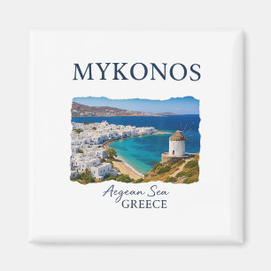 Griekse Eiland Mykonos Vakantie Reizen Kustleven  Magneet