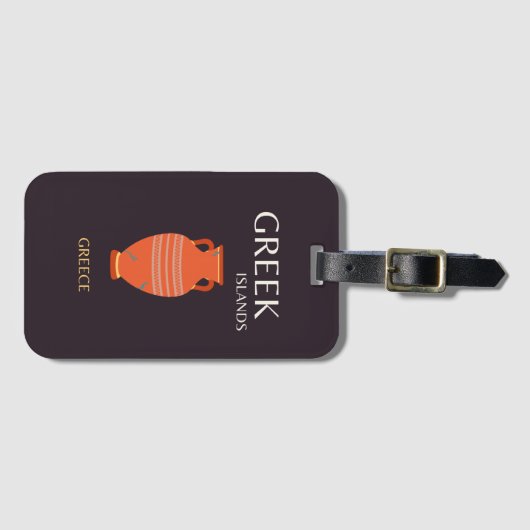 Griekse eilanden, Griekenland, Reis, Preppy Bagagelabel (Voorkant (horizontaal))