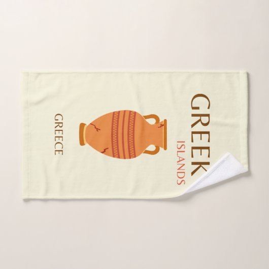 Griekse eilanden, Griekenland, Reis, Retro, Pastel Bad Handdoek (Handdoek)