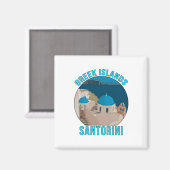 Griekse eilanden Santorini Magneet (Voorkant / Achterkant)