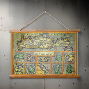 Griekse eilanden zeldzame kaarten hangend wandkleed