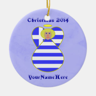 Griekse Engel Vlag Blond Haar Keramisch Ornament