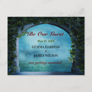 Griekse Fantasy Romance Arch Ivy Blue Save the Dat Aankondigingskaart