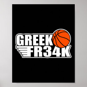 Griekse Fr&#; k Bysketbyll Milwaukee Freak Geek Poster