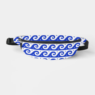 Griekse fret, mediterraan golfpatroon, blauw heuptasje