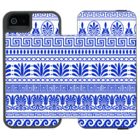 Griekse fret, mediterraan patroon, blauw