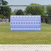 Griekse fret, mediterraan patroon, blauw spandoek (Insitu)