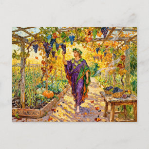 Griekse God Dionysus Wijngaard Wandelpad Briefkaart
