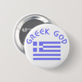 Griekse God en vlag Ronde Button 5,7 Cm (Voorkant /achterkant)