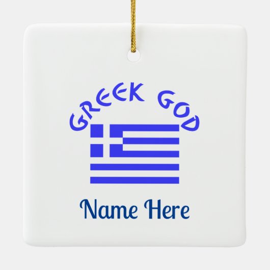 Griekse God Vlag van Griekenland Gepersonaliseerd Keramisch Ornament (Achterkant)