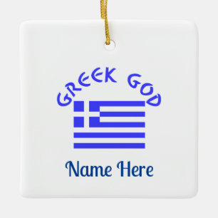 Griekse God Vlag van Griekenland Persoonlijk Keramisch Ornament
