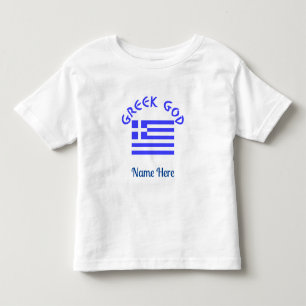 Griekse God Vlag van Griekenland Persoonlijke Naam Kinder Shirts
