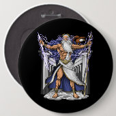 Griekse God Zeus Ronde Button 6,0 Cm (Voorkant /achterkant)