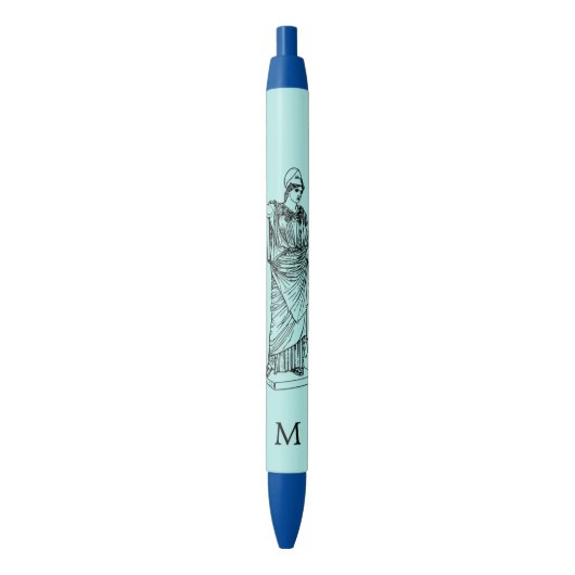 Griekse godin Athena & Monogram Pen (Voorkant Verticaal)