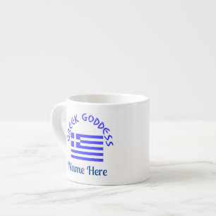Griekse Godin en Vlag van Griekenland Espresso Kop