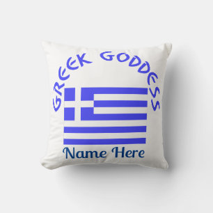 Griekse Godin en Vlag van Griekenland Persoonlijk Kussen