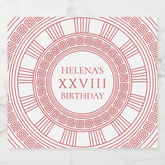 Griekse godin Verjaardagsfeest roze Sparkling Wijnetiket (Enkel label)