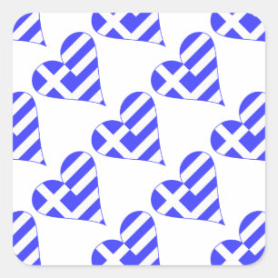 Griekse Hart Funky Tegel Vierkante Sticker