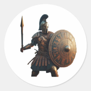 Griekse Hoplite Ronde Sticker