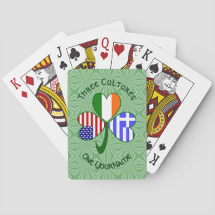 Griekse Ierse Amerikaanse Shamrock Gepersonaliseer Pokerkaarten