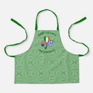 Griekse Ierse Amerikaanse vlaggen Shamrock Persoon Schort