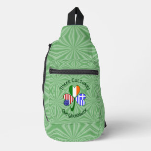 Griekse Ierse Amerikaanse Vlaggen Shamrock Persoon Sling Bag