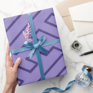 Griekse inspiratie geometrische lijnen paars patro cadeaupapier