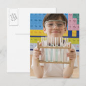 Griekse jongen die een rek van de testbuizen vasth briefkaart (Voorkant / Achterkant)