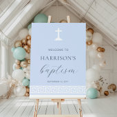 Griekse Key Blauw Baptisme Welkomstbord Poster