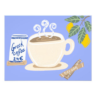 Griekse Koffie & Citroen Tak Mediterraanse Poster
