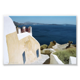 Griekse krant santorini foto afdruk