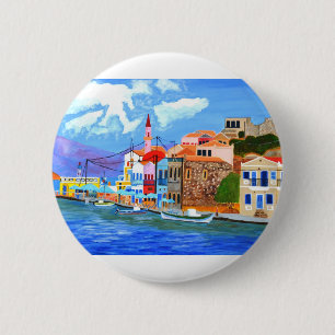 Griekse kust ronde button 5,7 cm