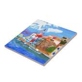 Griekse kust tegeltje (Zijkant)