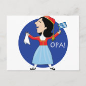 Griekse Lady Dancing Briefkaart (Voorkant)