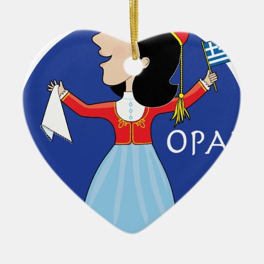 Griekse Lady Dancing Keramisch Ornament (Voorkant)