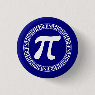Griekse letter "Pi" (3.14) in een ander patroon Ronde Button 3,2 Cm
