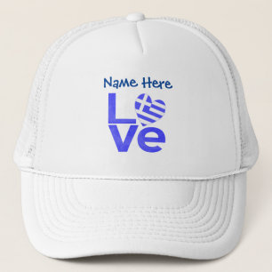 Griekse LIEFDE Blauw Persoonlijk Trucker Pet