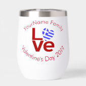 Griekse LIEFDE Hart Vlag Rood Gepersonaliseerd (Achterkant)