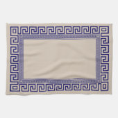 Griekse mander - Griekse sleutel - blauw en room Theedoek (Horizontaal)