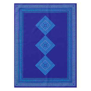 Griekse mander - Griekse sleutel - blauwe schaduwe Tafelkleed