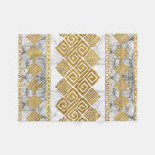 Griekse mander - Griekse sleutelwitte marmer en go Fleece Deken (Voorkant (Horizontaal))