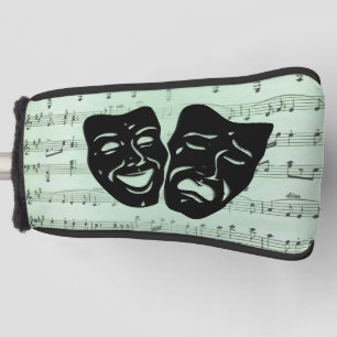 Griekse maskers voor groene muziek en bioscoop golfheadcover