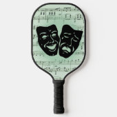 Griekse maskers voor groene muziek en bioscoop pickleball paddle (Voorkant)