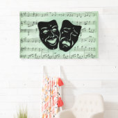 Griekse maskers voor groene muziek en bioscoop spandoek (Insitu)