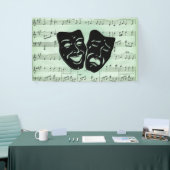 Griekse maskers voor groene muziek en bioscoop spandoek (Beurs)