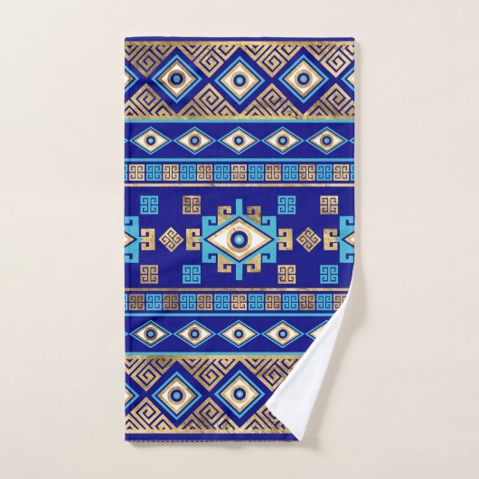 Griekse Meander Key en boze oog Bad Handdoek (Handdoek)