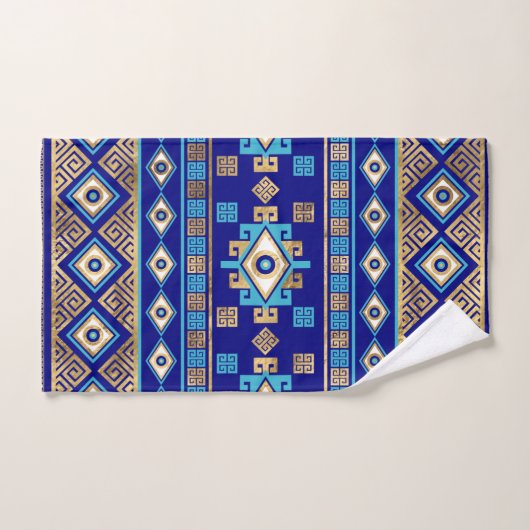 Griekse Meander Key en boze oog Bad Handdoek (Handdoek)