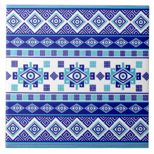 Griekse Meander Key en boze oog Tegeltje