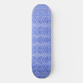 Griekse Meander Key Square H Patroon Blauw Skateboard (Voorkant)